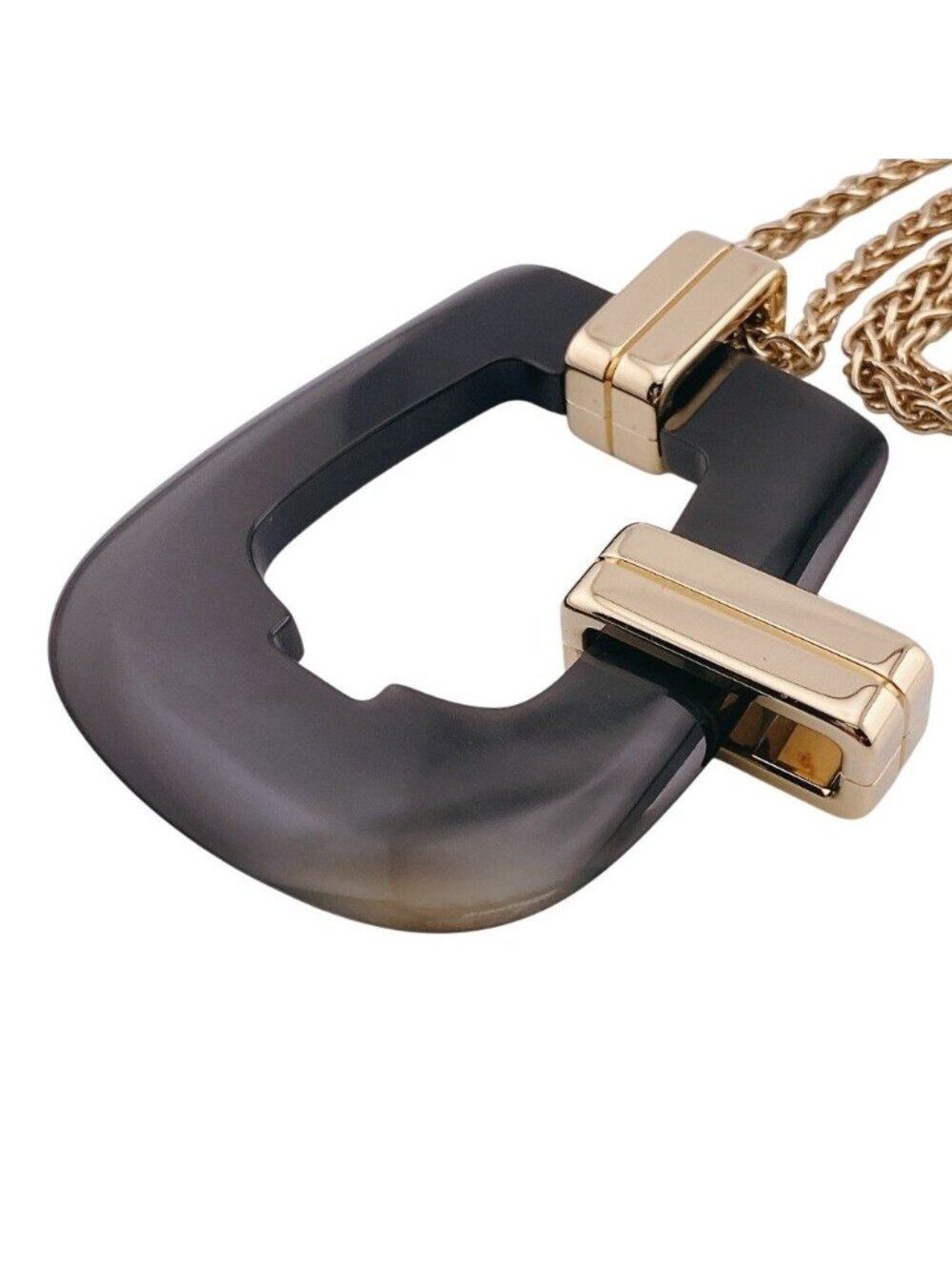 Hermes Ecuyer Metal Necklace Black